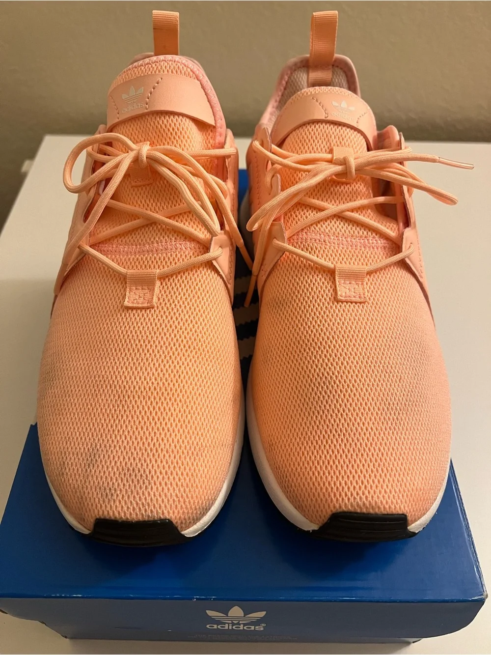adidas Peach Pink Knit Athletic Sneakers